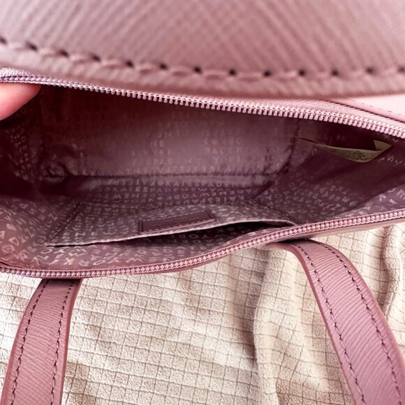 Kate Spade Greta Court Ina Glitter Dusty Peony Mini Satchel + Matching Card Case - Picture 8 of 13